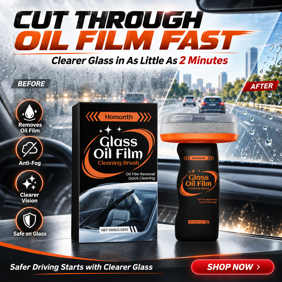 ✨Remove Windshield Oil Film. See Clearly Again.💖